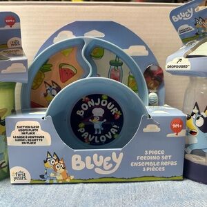 Bluey 3-Piece Feeding Set with Bluey Straw Cup & Bluey Sip & See Water Bottle